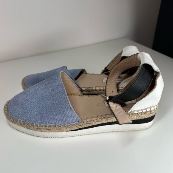 See by Chloé Blue and Black Glyn Espadrille Flats Size 39 - Picture 3 of 11